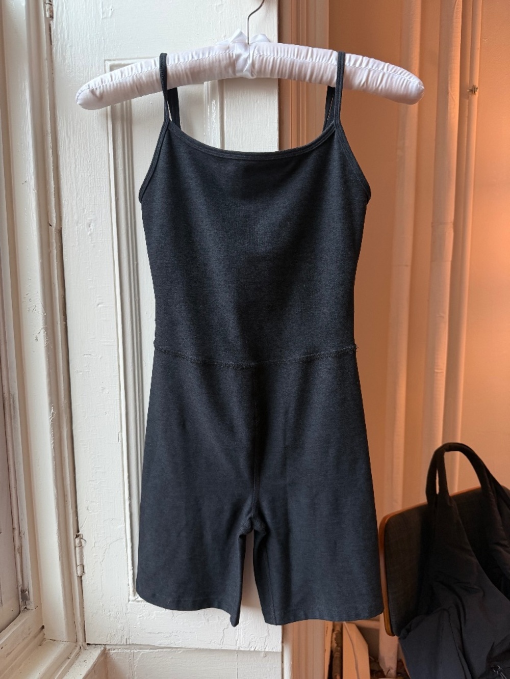 Beyond Yoga Black/Charcoal Spaghetti Strap Romper | XS